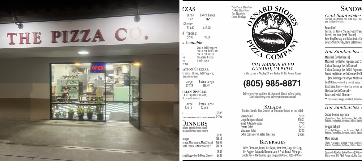 Pizza Co Menu